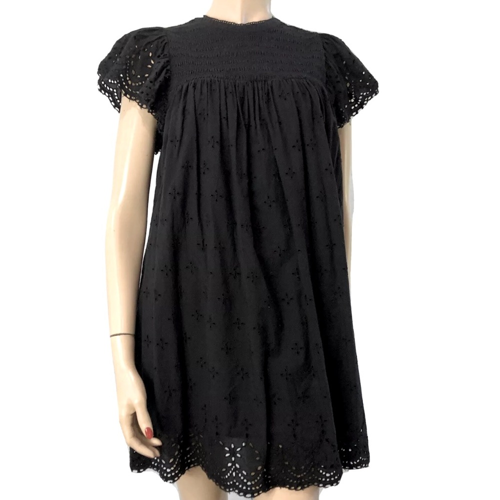 NWOT! Stelle Black Eyelet Mini Dress - Size:M